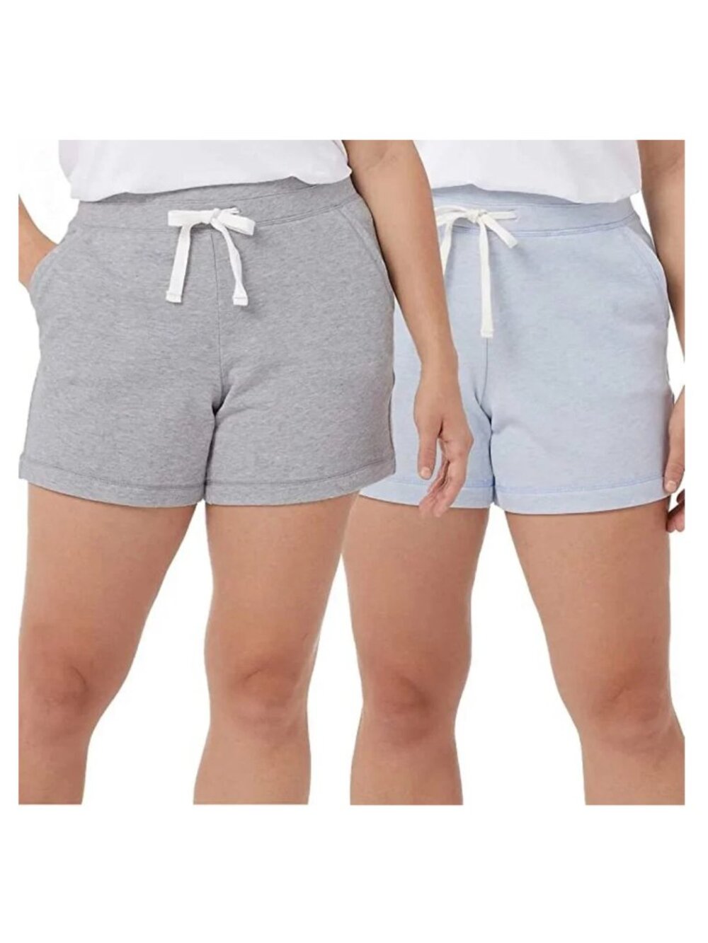 NEW 2 PAIR 32 Degrees Cool Ultra Soft Cotton Blend Pull On Drawstring Gym Shorts